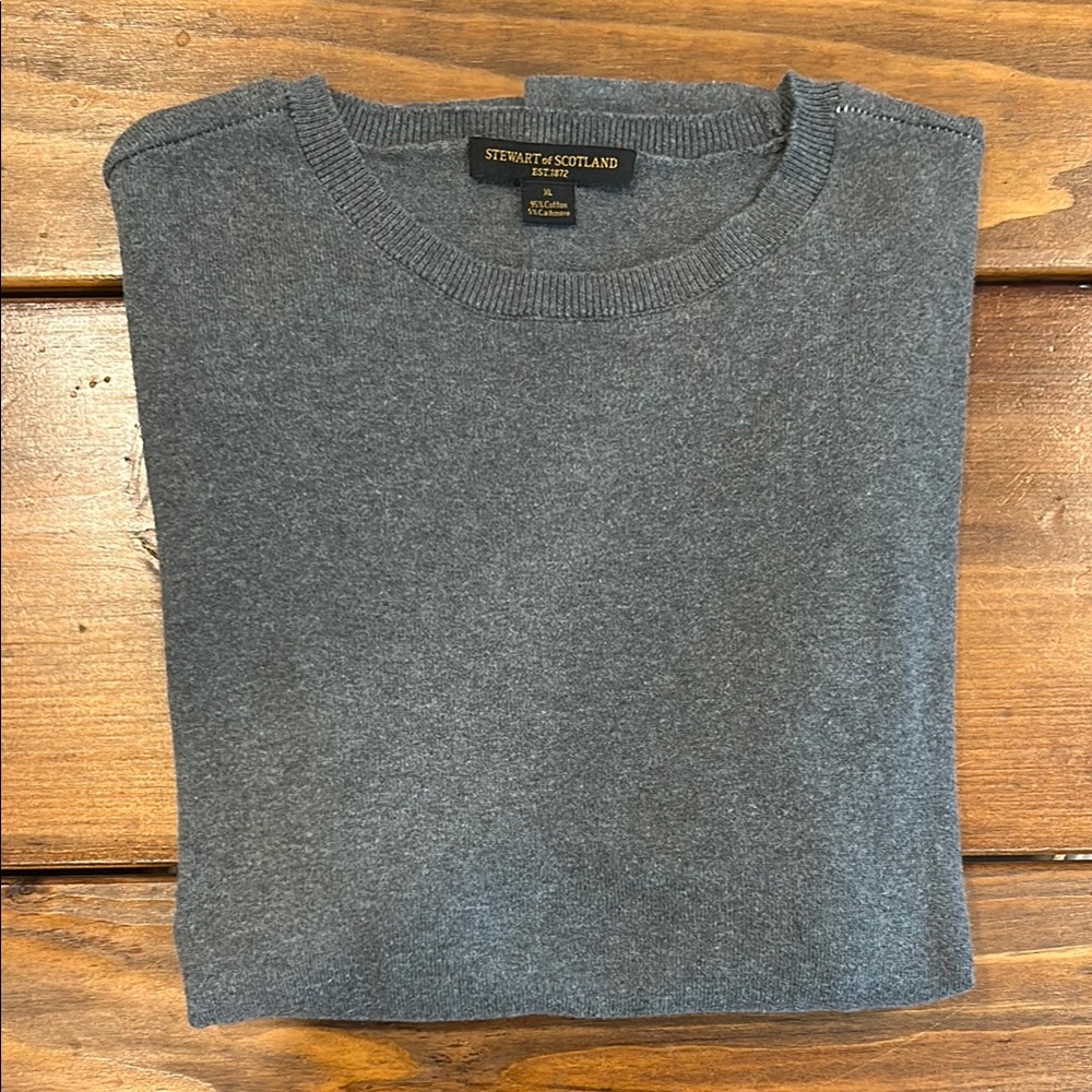 Gray Crewneck Sweater Soft Knit Classic